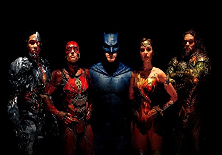 Cakapuzzle  Justice League Cyborg, Flash, Batman, Wonder Woman, Aquaman Puzzle Yapboz MDF Ahşap