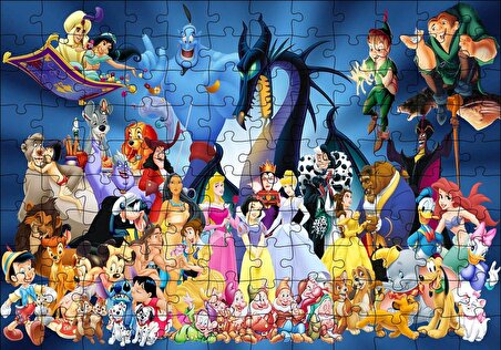 Cakapuzzle  Tüm Disney Karakterleri Puzzle Yapboz MDF Ahşap