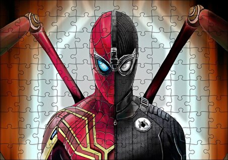 Cakapuzzle  Spider Man İki Kostüm Birarada Puzzle Yapboz MDF Ahşap