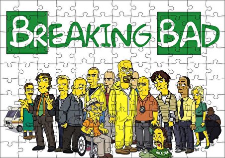 Cakapuzzle Breaking Bad Simpsons Stili Karikatürize Puzzle Yapboz MDF Ahşap