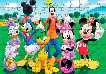 Cakapuzzle Goofy Mickey Mouse Donald Duck Papatya Ve Pluto Disney Puzzle Yapboz MDF Ahşap