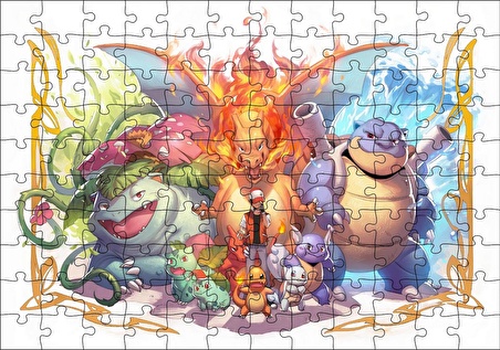 Cakapuzzle Pokemon Karekterler Puzzle Yapboz MDF Ahşap