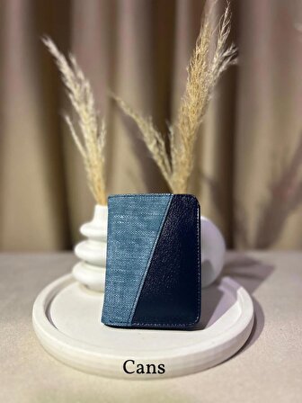 Erkek Koton Mavi cüzdan