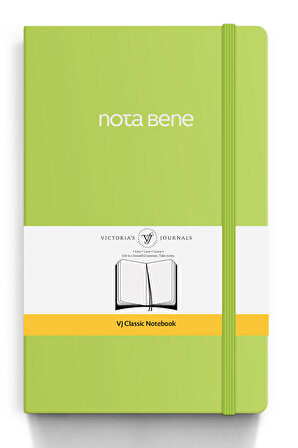 Victoria's Journals Nota Bene Classic Esnek Kapak Defter, 13x21 cm, Çizgili Sarı