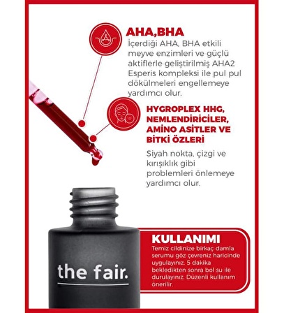 The Fair Tüm Cilt Tipleri İçin Canlandırıcı Leke Bakım Serumu  30 ml 