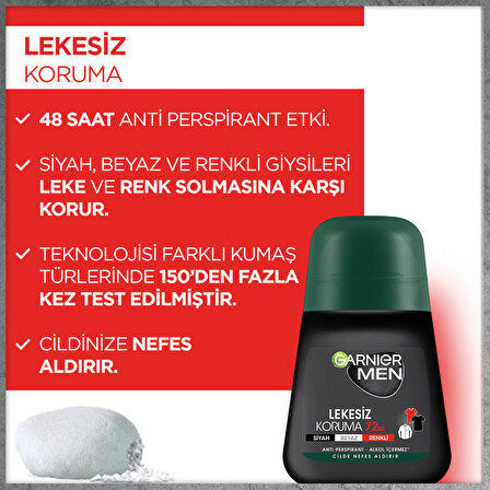 Garnier Lekesiz Koruma Antiperspirant Ter Önleyici Leke Yapmayan Erkek Roll-On Deodorant 50 ml
