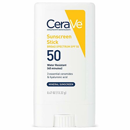 CeraVe Mineral Sunscreen Stick for Kids & Adults SPF 50 - 0.47Oz
