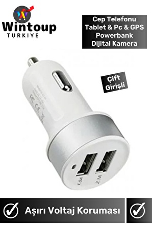 Araç Şarjı Çakmaklık Hızlı Şarj 2 USB Girişli