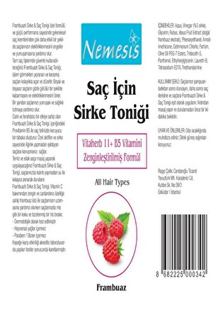 Nemesis Sirkeli Saç Toniği 250 ml