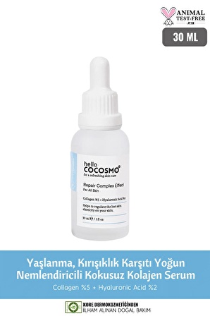 Cilt Ton Aydınlatıcı Kırışıklık Ve Ince Cizgi Karşıtı Hyaluronic Acid-Collogen Serum