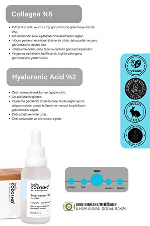 Cilt Ton Aydınlatıcı Kırışıklık Ve Ince Cizgi Karşıtı Hyaluronic Acid-Collogen Serum