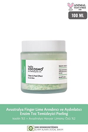 Avustralya Finger Lime Arındırıcı ve Aydınlatıcı Enzim Peeling (Kaolin %5 Finger %2)Toz Temizleyici