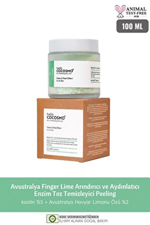 Avustralya Finger Lime Arındırıcı ve Aydınlatıcı Enzim Peeling (Kaolin %5 Finger %2)Toz Temizleyici