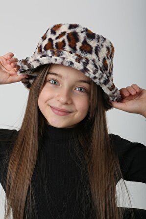Kız Çocuk Peluş Bucket Şapka