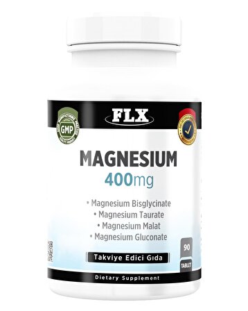 Magnezyum Elementleri Complex 400 Mg Bisglisinat Malat Taurat Glukonat 90 Tablet