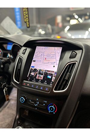 Ford Focus Tesla 3-4 Çerçeveli Android 12 Multimedya Carplay 2GB Ram 32GB Hdd Navigasyon Ekran
