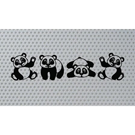 Catline Muhteşem 4 Parçalı Sevimli Panda Yavrusu Temalı Lazer Kesim Ahşap Tablo