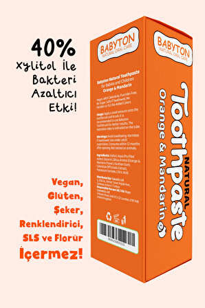 BABYTON Organik Diş Macunu Portakal+mandalina Aromalı