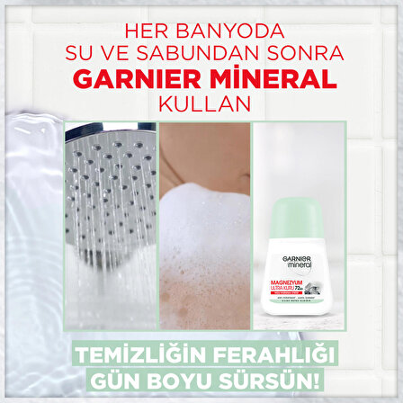 Garnier Magnezyum Ultra Kuru Antiperspirant Ter Önleyici Leke Yapmayan Kadın Roll-On Deodorant 50 ml