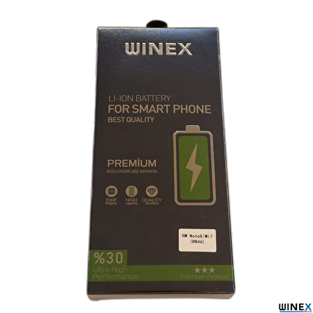 Winex Redmi Note 8 Uyumlu Güçlendirilmiş Premium Batarya