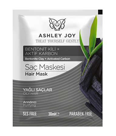Ashley Joy Bentonit Kili İçeren Yağlı Saçlar İçin Arındırıcı Saç Maskesi 30 ML