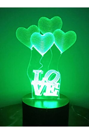 Love Pleksi Yeşil Lamba  Sevgiliye Hediye