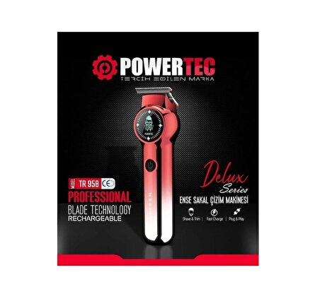 Powertec TR-958 Şarjlı Kuru Saç-Sakal Çok Amaçlı Tıraş Makinesi 