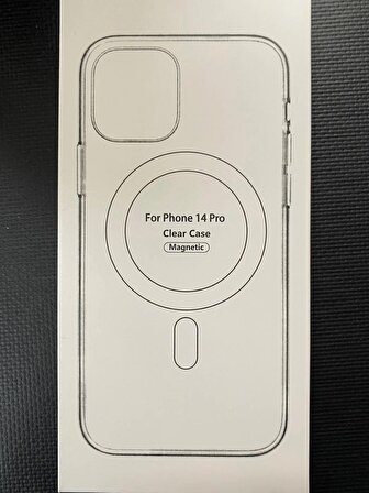Iphone 14 pro ile Uyumlu Şeffaf MagSafe Wireless Kablosuz Şarj Destekli Premium Sert Telefon Kılıfı