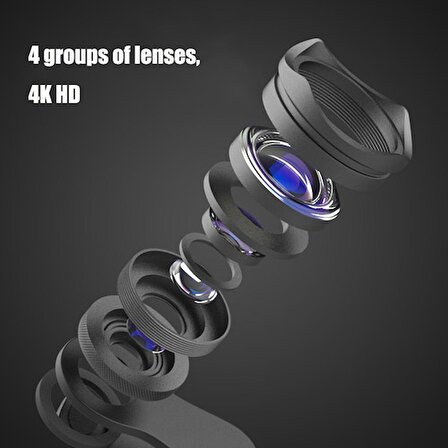 Deyatech Profesyonel Telefon Lensi Geniş Açı Lensi HD Lens Fotoğraf & Video Çekimi deya-4klens