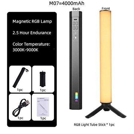Deyatech RGB Led M07 Ortam Aydınlatma Mini Ayaklı Ambiyans Işığı Fotoğraf&Video Çekim Youtube Tiktok