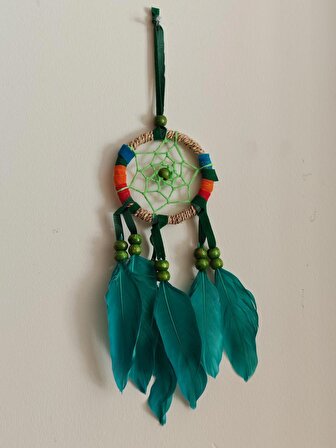 Düş Kapanı, Dreamcatcher, Mini, Dikiz aynası süsü, yeşil