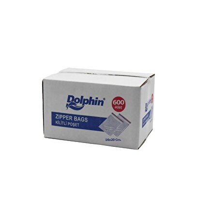 Dolphin Kilitli Şeffaf Buzdolabı Kilitli Saklama Poşeti Torba - 16x20 Cm. - 600 Adetlik 3 Kutu