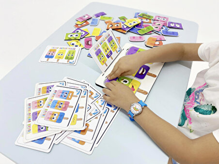 Okul Öncesi Renkli Eğitici Eğlenceli Duygu Eşleştirme Dikkat Geliştirme Etkinlik Puzzle Oyunu Dondurma