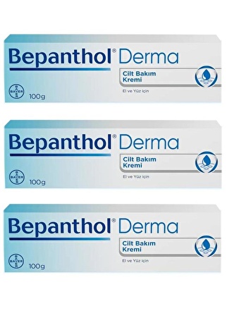 Bepanthol Derma Cilt Bakım Kremi El ve Yüz İçin 100 Gr-3 ADET-SKT:03/2026