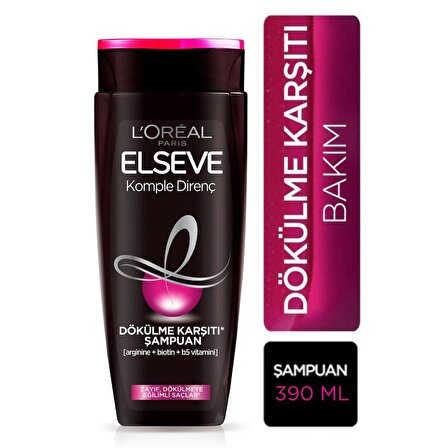 Elseve Komple Direnç Zayıf Saçlar İçin Dökülme Karşıtı Şampuan 390 ml