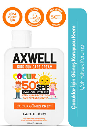AXWELL Kids Sun Cream Çocuk Güneş Kremi Çok Yüksek Koruma Spf 50 100ml