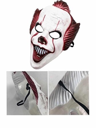 Halloween Maskesi Cadılar Bayramı Saçlı Joker Maske Pennywise Korku Palyaço Maske