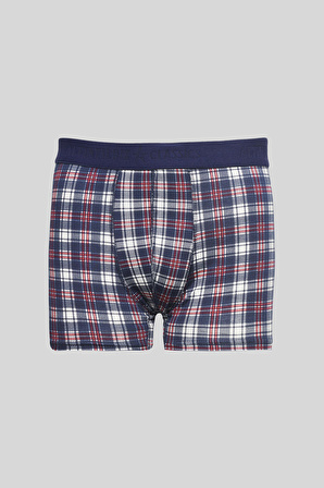 Erkek Lacivert-bordo 3'lü Pamuklu Esnek Boxer Paketi