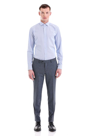 Mavi Comfort Fit Desenli 100% Pamuklu İtalyan Yaka Uzun Kollu Spor Gömlek | L