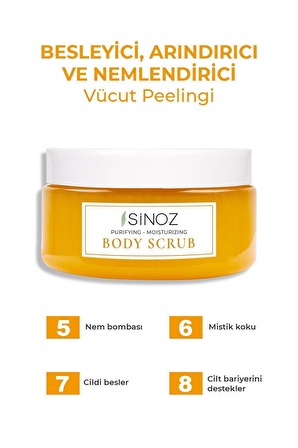 Sinoz Body Scrub Besleyici Arındırıcı Nemlendirici Vücut Peelingi 300 gr