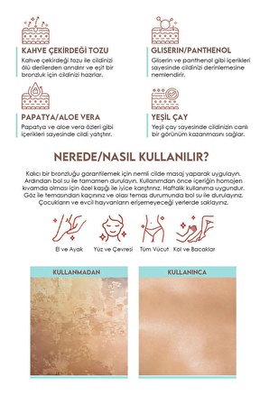 SunBae Sun Peeling Besleyici Arındırıcı Bronzlaştıran Yüz Vücut Scrub Peeling 100ml Kahve Çekirdeği Tozu