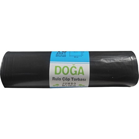 Ecoplast Jumbo Boy Siyah Çöp Torbası Poşeti - 300 Gr. - 90 Litre - 80 x 110 Cm / 10 Adetlik 20 Rulo