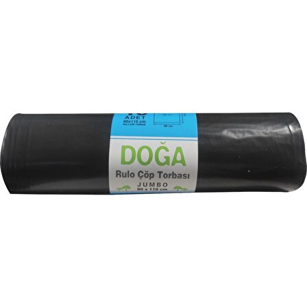 Ecoplast Jumbo Boy Siyah Çöp Torbası Poşeti - 300 Gr. - 90 Litre - 80 x 110 Cm / 10 Adetlik 5 Rulo