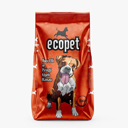 Ecopet Kuzu Etli ve Pirinçli Yetişkin Köpek Maması 15 KG