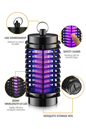 Uv Tuzaklı Sinek Öldürücü Elektrikli Sivrisinek Yakalayıcı Sinek Işık Tuzağı 18 M³ Alan Etkili