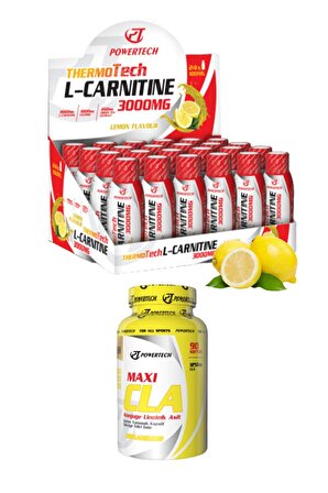 Powertech Thermotech Limon Aromalı Kapsül 3000 mg + Maxi Cla Konjuge Linoleik Asit 1250 mg 90 Softgel