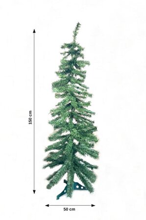 150 cm Ekonomik Yılbaşı Çam Ağacı, Plastik Ayaklı Noel Ağacı 