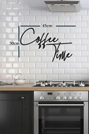 Ensa Design Cafe Time Ahşap Duvar Yazısı-Ahşap Duvar Dekoru-Ahşap Tablo-45x30cm