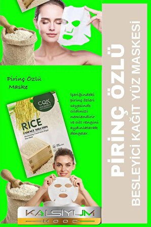 Pirinç Rice İpek Protein Özlü Ton Eşitleyici Pirinç Yüz Maskesi 30ML 1 Adet