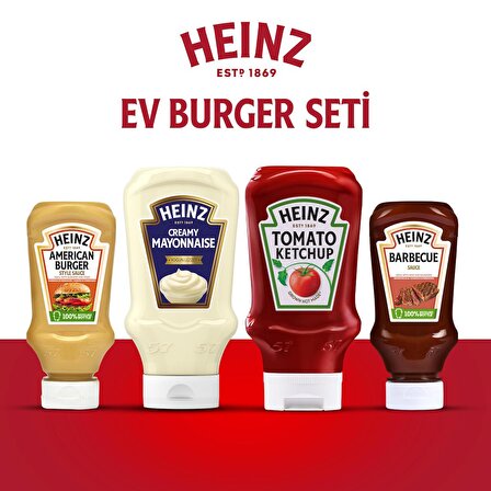 Heinz Ev Burger Seti (Ketçap 375 gr+Mayonez 330 gr +Amerikan Burger Sos 230 gr.+Barbekü Sos 250 gr.)